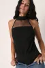 Made to Mesh Black Mock Neck Bodysuit sold by Lulus