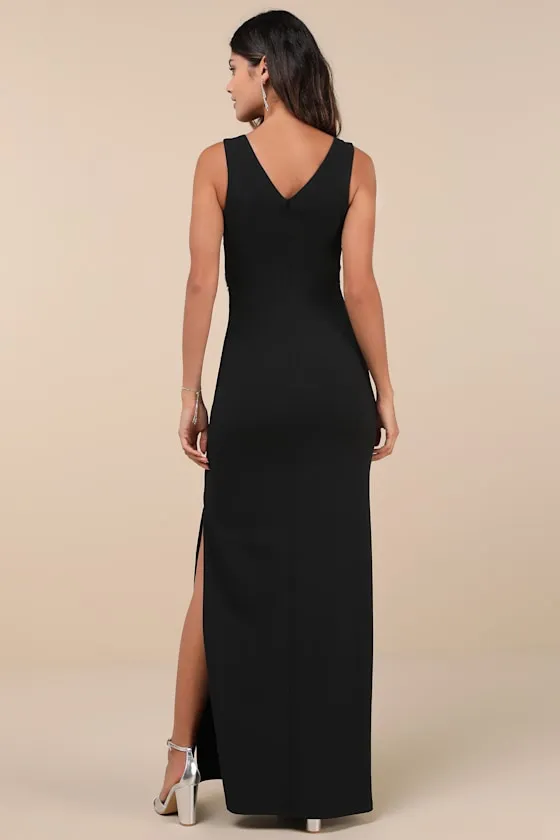 A-List Beauty Black Rhinestone Cutout Maxi Dress sold by Lulus product image thumbnail 2