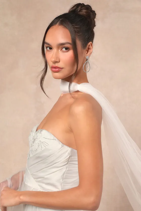 Cascading Romance White Tulle Veil Scarf sold by Lulus product image thumbnail 2