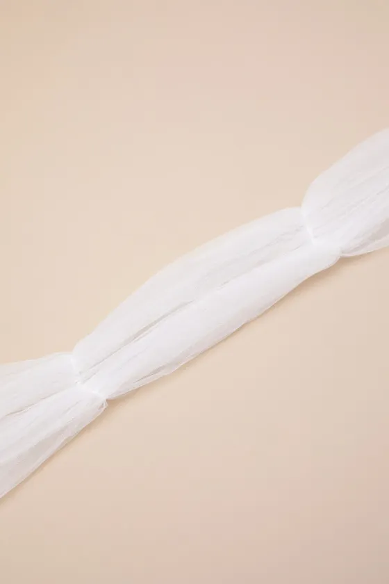 Cascading Romance White Tulle Veil Scarf sold by Lulus product image thumbnail 3