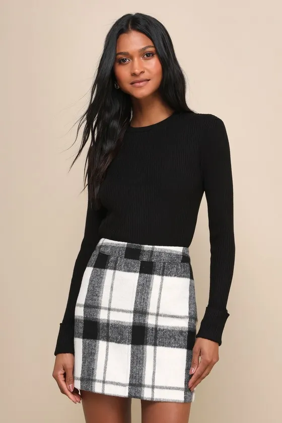 Karlee Black Ribbed Knit Long Sleeve Sweater Top sold by Lulus