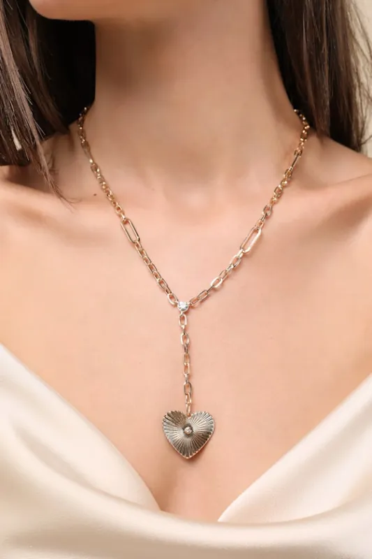 Glowing Affection Gold Heart Necklace sold by Lulus