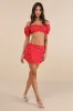 Imuna Red Anchor Print Off-the-Shoulder Crop Top sold by Lulus