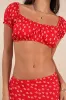 Imuna Red Anchor Print Off-the-Shoulder Crop Top sold by Lulus