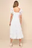 Sweetest Behavior White Embroidered Puff Sleeve Midi Dress sold by Lulus