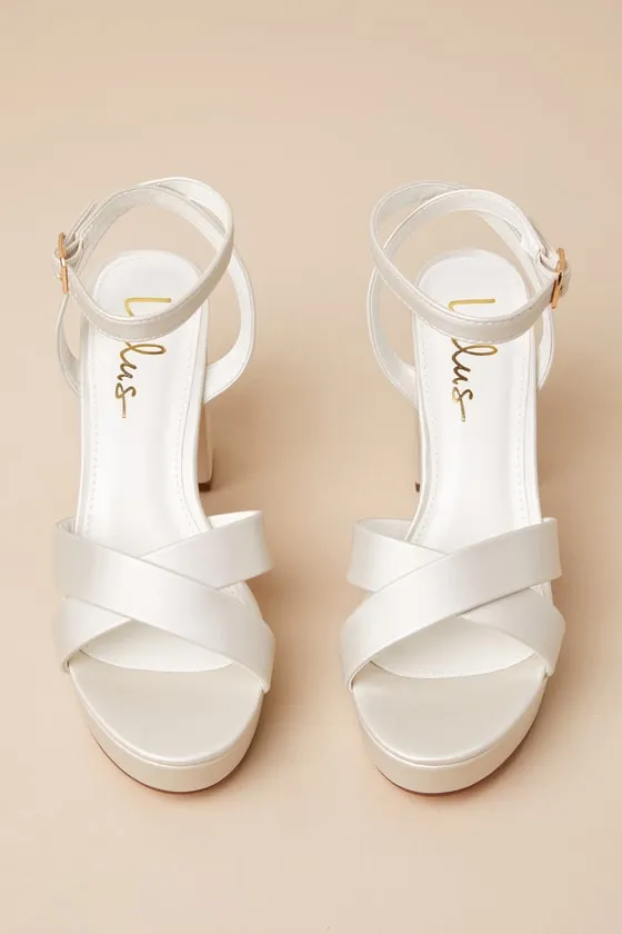 Selah Ivory Ankle Strap Heels sold by Lulus product image thumbnail 2