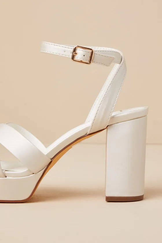 Selah Ivory Ankle Strap Heels sold by Lulus product image thumbnail 3