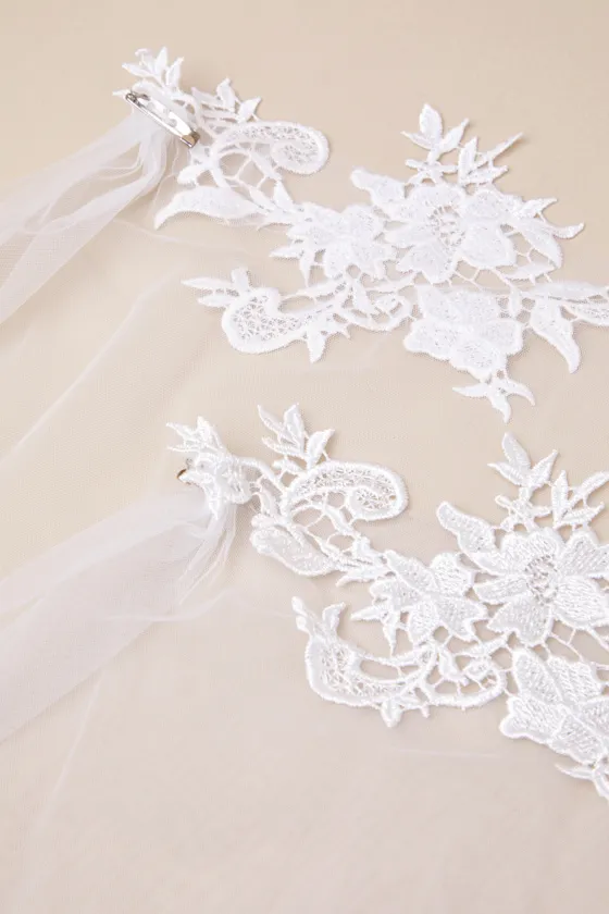 Caldecott White Tulle Cathedral Cape Veil sold by Lulus product image thumbnail 4