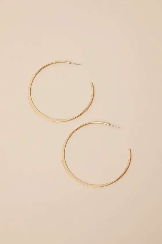 Alter Ego Gold Hoop Earrings sold by Lulus product image thumbnail 2