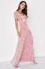 Dreamiest Desires Pink Floral Flutter Sleeve Maxi Dress sold by Lulus
