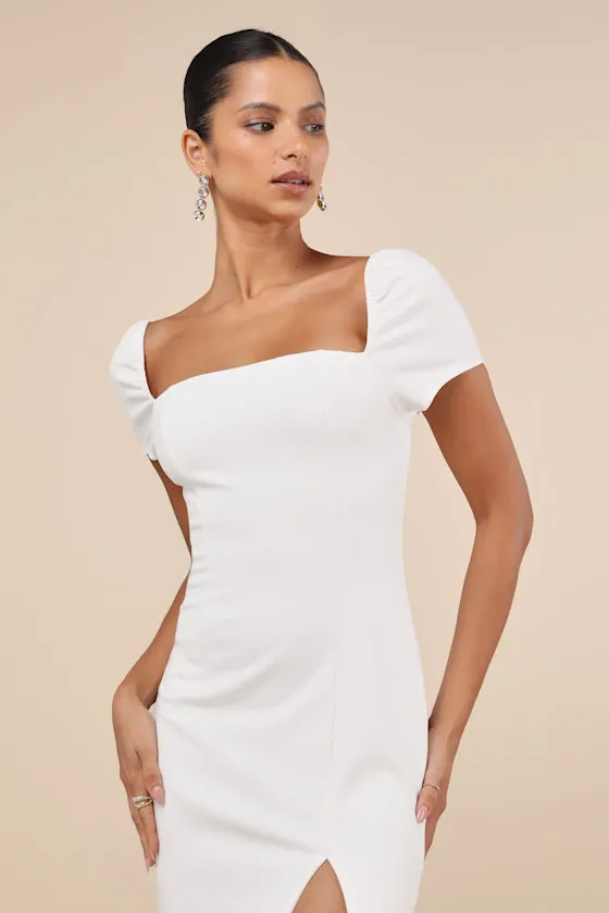 Magnificent Impression White Square Neck Short Sleeve Maxi Dress sold by Lulus product image thumbnail 3