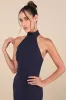 Exceptional Reputation Navy Backless Mermaid Maxi Dress sold by Lulus