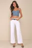 Flirty Daydream Medium Wash Denim Bustier Crop Top sold by Lulus
