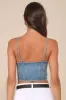 Flirty Daydream Medium Wash Denim Bustier Crop Top sold by Lulus