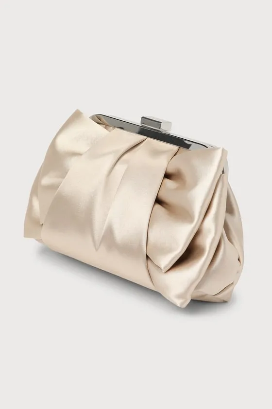 Something Special Champagne Satin Clutch sold by Lulus product image thumbnail 2