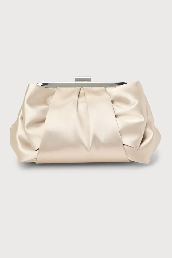 Something Special Champagne Satin Clutch sold by Lulus product image thumbnail 3
