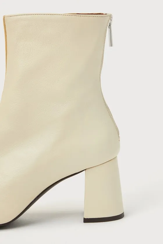 Tabatha Cream Combo Suede Leather Two-Tone Booties sold by Lulus product image thumbnail 4