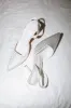 Aldiva White Satin Rhinestone Slingback Pumps sold by Lulus
