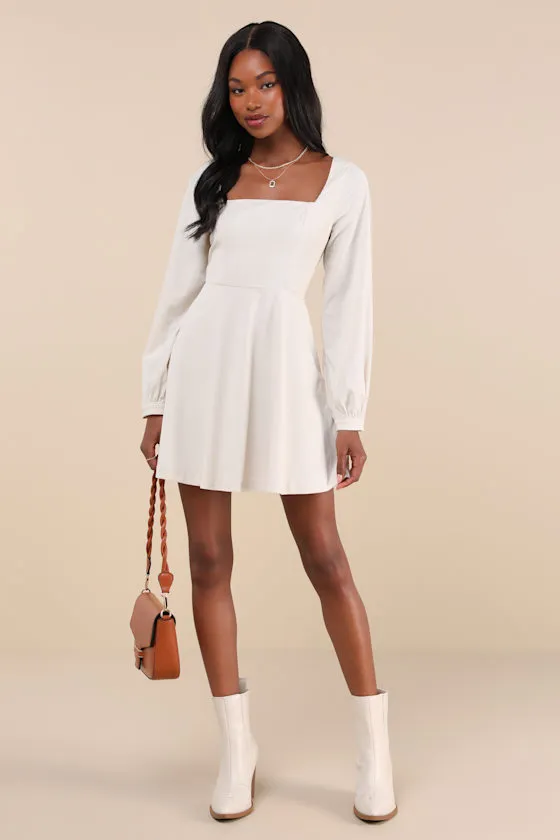 Daily Affection Beige Corduroy Mini Dress With Pockets sold by Lulus product image thumbnail 3
