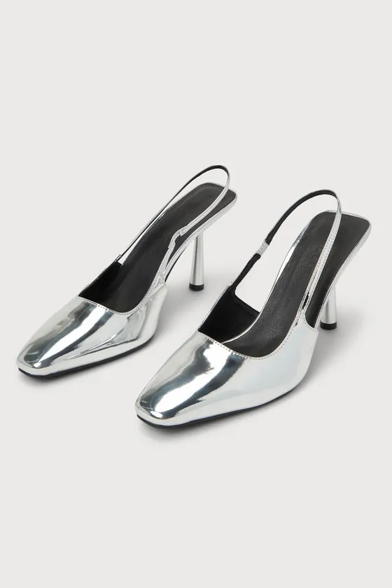 Belinda Silver Chrome Slingback Pumps sold by Lulus product image thumbnail 2