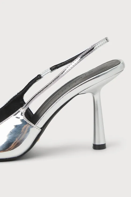 Belinda Silver Chrome Slingback Pumps sold by Lulus product image thumbnail 4
