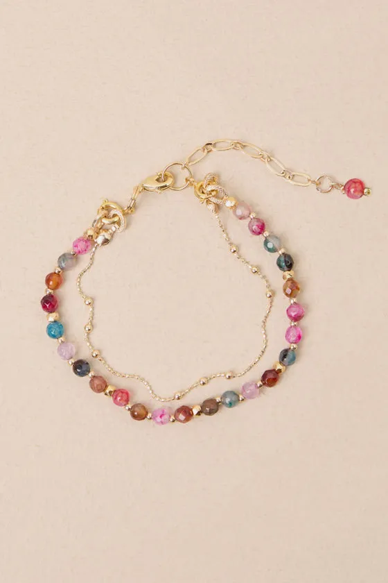 Gorgeous Accent Gold Multi Beaded Layered Bracelet sold by Lulus product image thumbnail 2