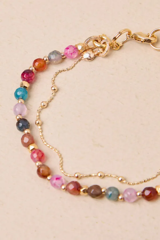 Gorgeous Accent Gold Multi Beaded Layered Bracelet sold by Lulus product image thumbnail 3