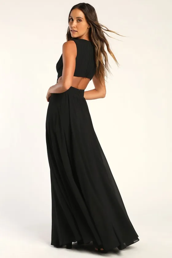 Vivid Imagination Black Cutout Maxi Dress sold by Lulus product image thumbnail 2