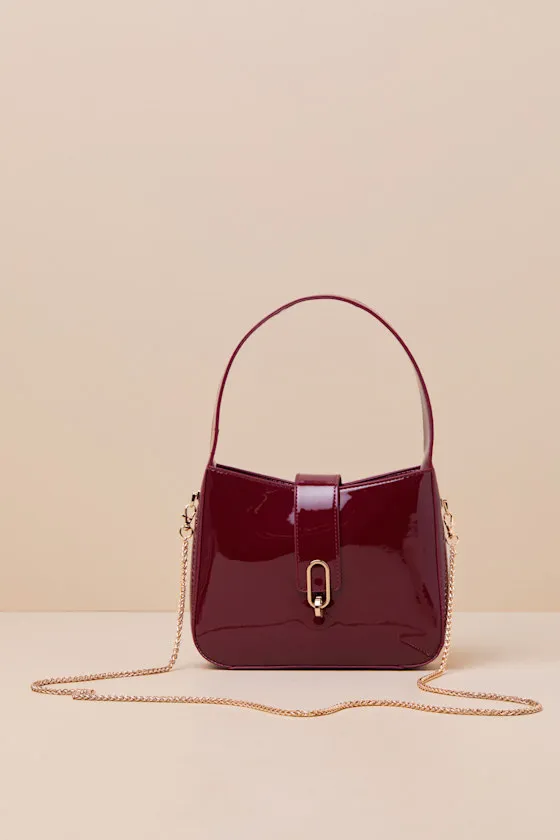 Distinct Perfection Burgundy Patent Handbag sold by Lulus product image thumbnail 2