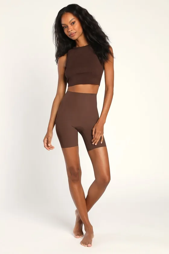 Classic Control Mocha Shapewear Shorts sold by Lulus product image thumbnail 4