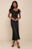 Romantic Sweetness Black Lace Cap Sleeve Tie-Back Crop Top sold by Lulus