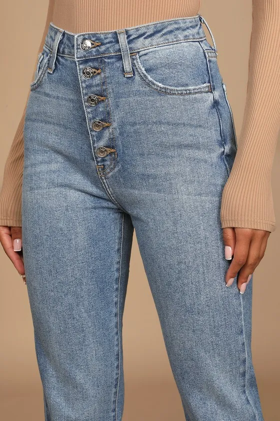 Forever a Trend Light Wash Denim High-Rise Mom Jeans sold by Lulus product image thumbnail 4