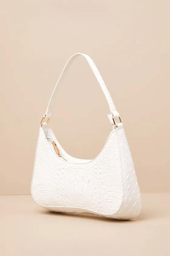 Tallie White Crocodile-Embossed Handbag sold by Lulus product image thumbnail 2