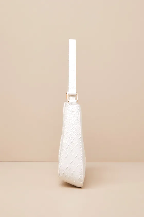 Tallie White Crocodile-Embossed Handbag sold by Lulus product image thumbnail 3