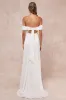 Dose of Love Ivory Satin Off-the-Shoulder Mermaid Maxi Dress sold by Lulus