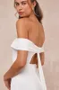 Dose of Love Ivory Satin Off-the-Shoulder Mermaid Maxi Dress sold by Lulus
