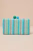 Positano Minaudiere Aqua Blue Multi Woven Hard Case Clutch sold by Lulus