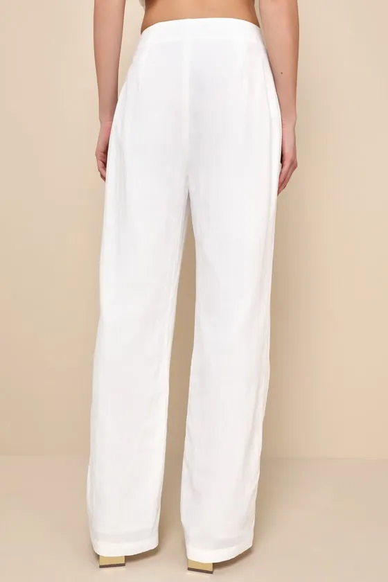 Praiseworthy Attitude Ivory High-Rise Straight Leg Pants sold by Lulus product image thumbnail 3
