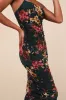 Date Night Beauty Dark Green Floral Print Mesh Ruched Midi Dress sold by Lulus