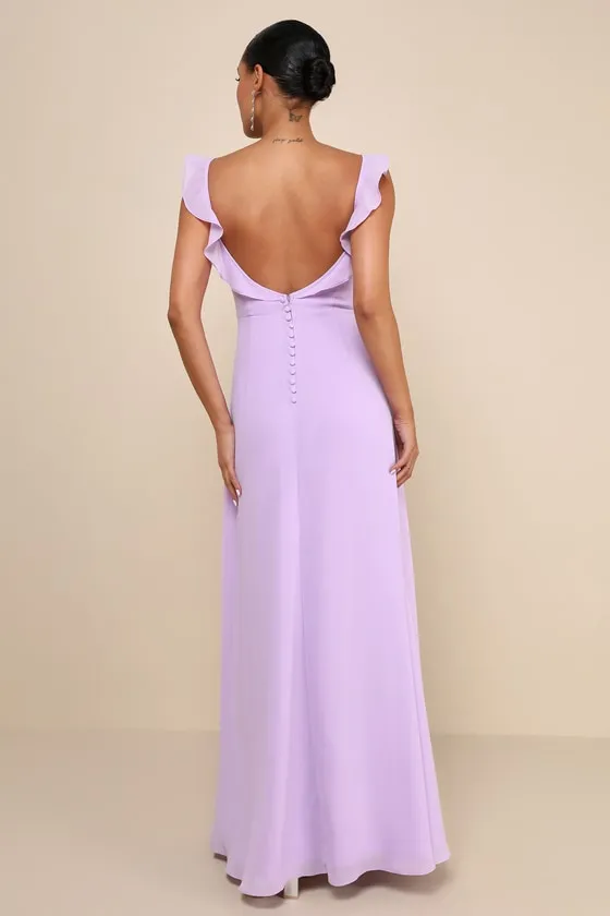 Dreamy Admiration Lilac Ruffled Maxi Dress sold by Lulus product image thumbnail 2