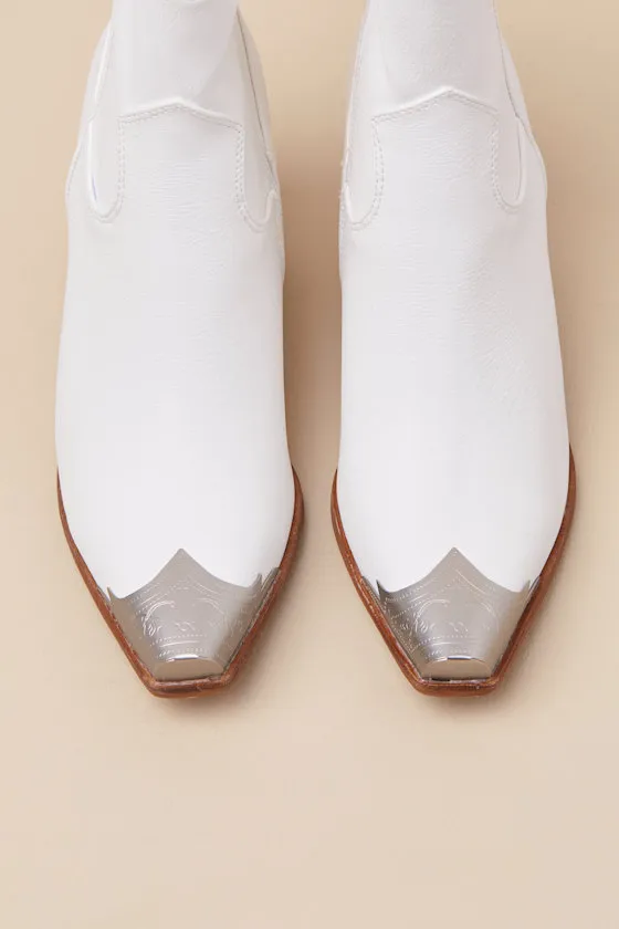 Naiya White Western Ankle Boots sold by Lulus product image thumbnail 2