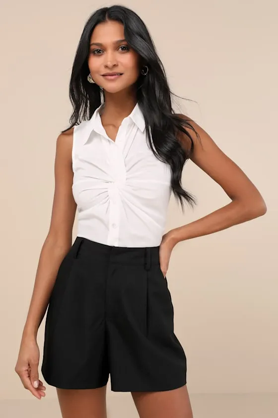 Refined Impression Black High-Waisted Shorts sold by Lulus