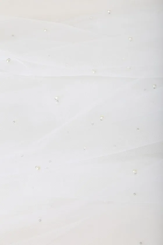 Forever Promise White Tulle Pearl Veil sold by Lulus product image thumbnail 4