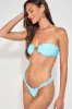 Bailey Topaz Blue Lurex Reversible O-Ring Bandeau Bikini Top sold by Lulus