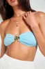 Bailey Topaz Blue Lurex Reversible O-Ring Bandeau Bikini Top sold by Lulus