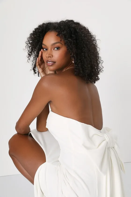 Fabulous Phenomenon White Strapless Bow Midi Dress sold by Lulus product image thumbnail 3