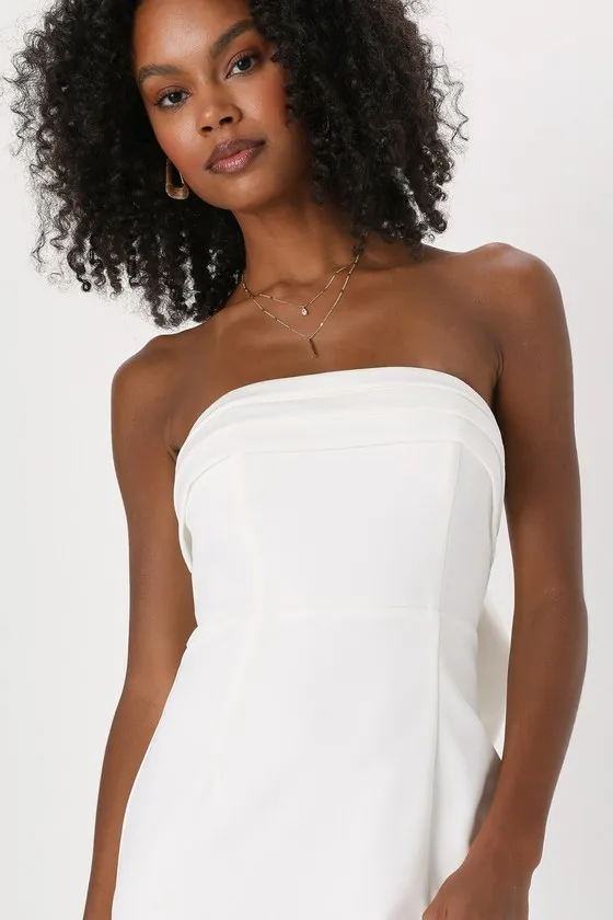 Fabulous Phenomenon White Strapless Bow Midi Dress sold by Lulus product image thumbnail 4