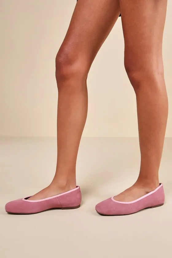 City Streets Rose Suede Leather Ballet Flats sold by Lulus product image thumbnail 2