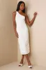Truly Poised Ivory Textured 3D Floral One-Shoulder Midi Dress sold by Lulus