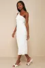 Truly Poised Ivory Textured 3D Floral One-Shoulder Midi Dress sold by Lulus